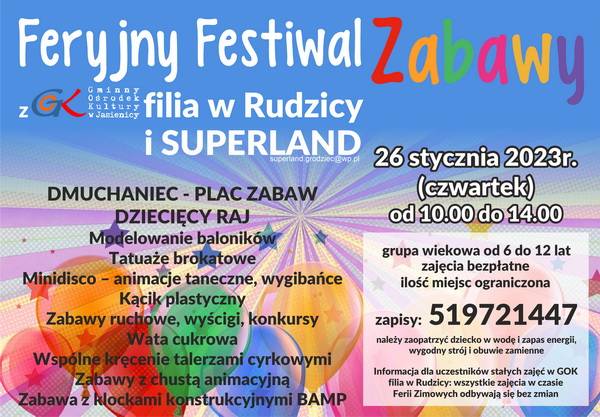 Feryjny Festiwal Zabawy